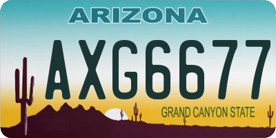 AZ license plate AXG6677