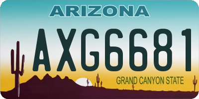 AZ license plate AXG6681