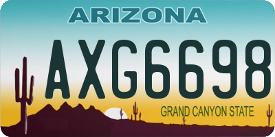 AZ license plate AXG6698
