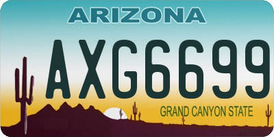 AZ license plate AXG6699