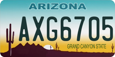 AZ license plate AXG6705