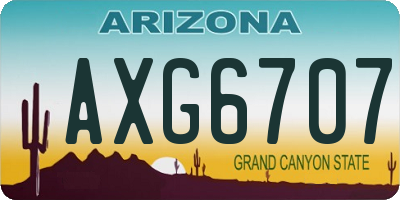 AZ license plate AXG6707