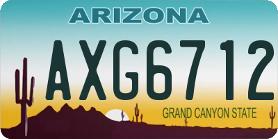 AZ license plate AXG6712