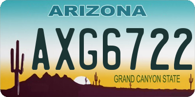 AZ license plate AXG6722