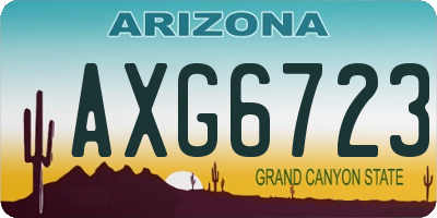 AZ license plate AXG6723