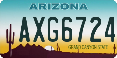 AZ license plate AXG6724