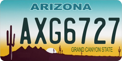 AZ license plate AXG6727