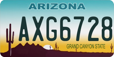 AZ license plate AXG6728