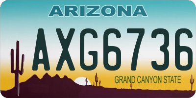 AZ license plate AXG6736