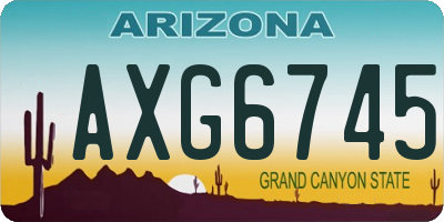 AZ license plate AXG6745