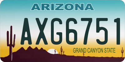 AZ license plate AXG6751