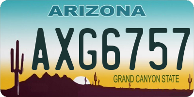AZ license plate AXG6757