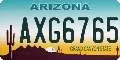 AZ license plate AXG6765