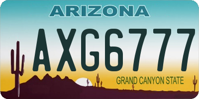 AZ license plate AXG6777