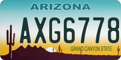 AZ license plate AXG6778