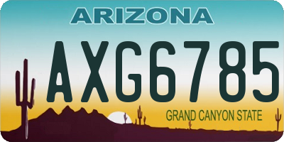 AZ license plate AXG6785