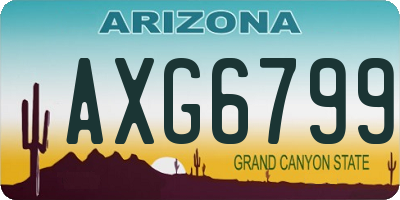 AZ license plate AXG6799