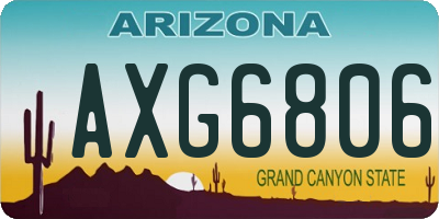AZ license plate AXG6806