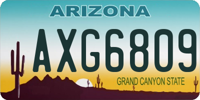 AZ license plate AXG6809