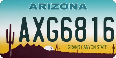 AZ license plate AXG6816