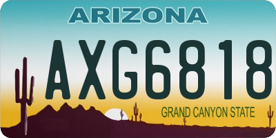 AZ license plate AXG6818