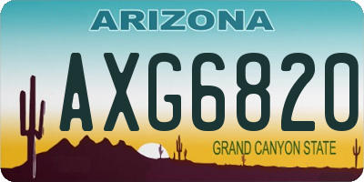AZ license plate AXG6820