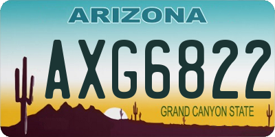 AZ license plate AXG6822
