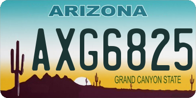 AZ license plate AXG6825