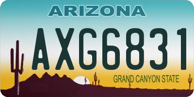 AZ license plate AXG6831
