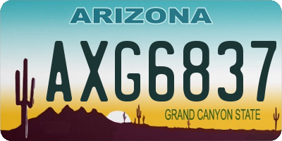 AZ license plate AXG6837