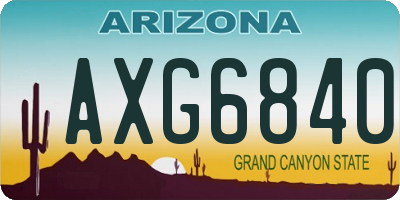 AZ license plate AXG6840