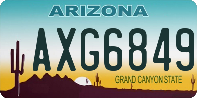 AZ license plate AXG6849