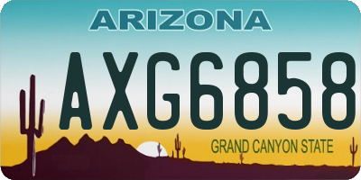 AZ license plate AXG6858