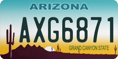 AZ license plate AXG6871