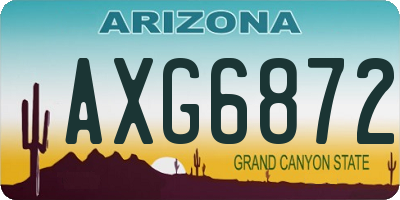 AZ license plate AXG6872
