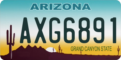 AZ license plate AXG6891