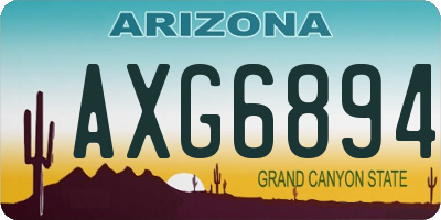 AZ license plate AXG6894