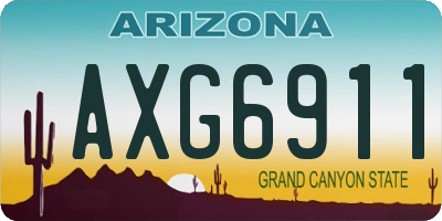 AZ license plate AXG6911