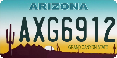 AZ license plate AXG6912