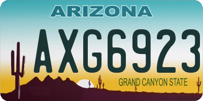 AZ license plate AXG6923