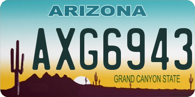 AZ license plate AXG6943