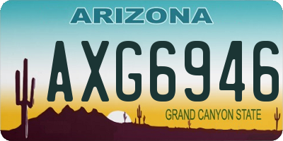 AZ license plate AXG6946