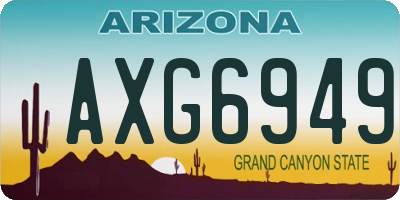 AZ license plate AXG6949