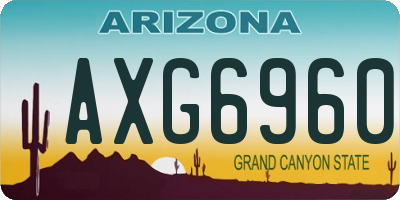 AZ license plate AXG6960
