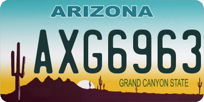 AZ license plate AXG6963