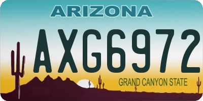 AZ license plate AXG6972