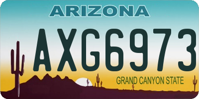 AZ license plate AXG6973
