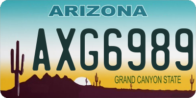 AZ license plate AXG6989