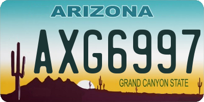 AZ license plate AXG6997