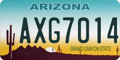 AZ license plate AXG7014